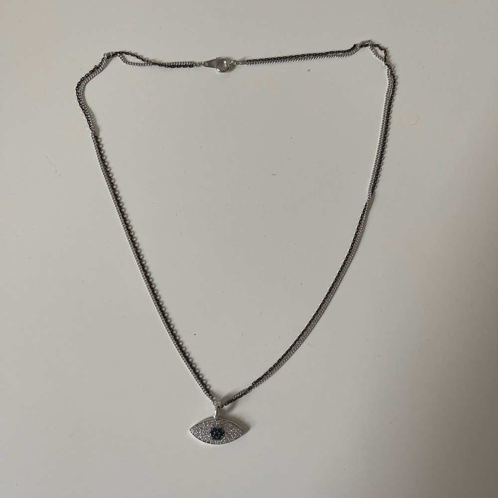 White Gold Eye Pendant Necklace